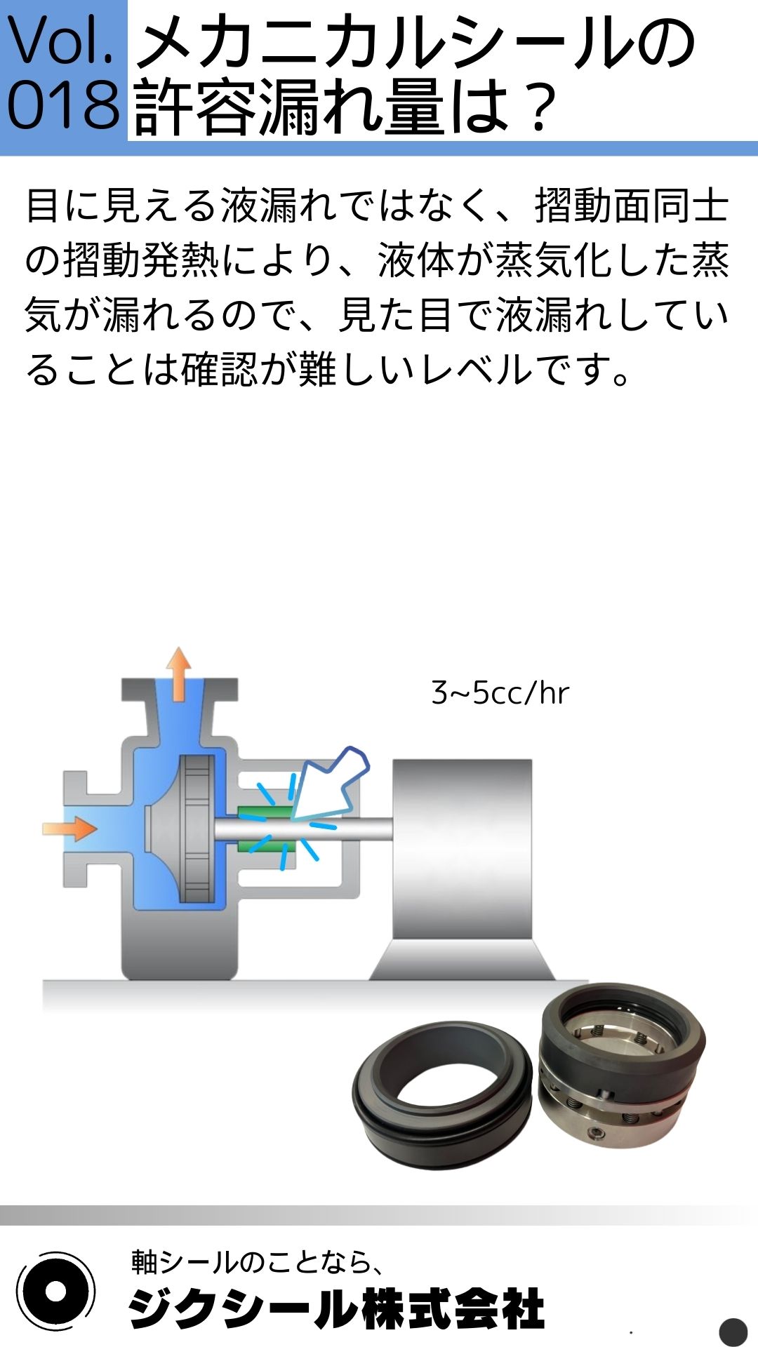 技術コラムVol.018 メカニカルシールの許容漏れ量は？